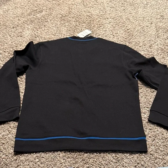 Alfani Men's Zip-Up Sweater in Black with Blue Accent - Picture 3 of 3